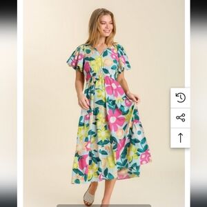 Umgee floral midi dress